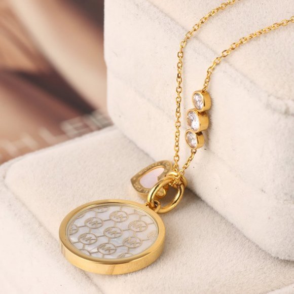 Michael Kors Round Shell Pendant Necklace - Picture 2 of 5